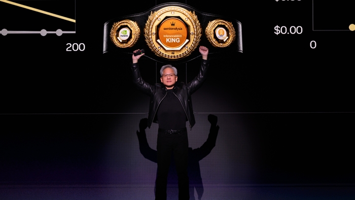 Jensen Huang delivering the GTC 2026 keynote at the SAP Center in San Jose