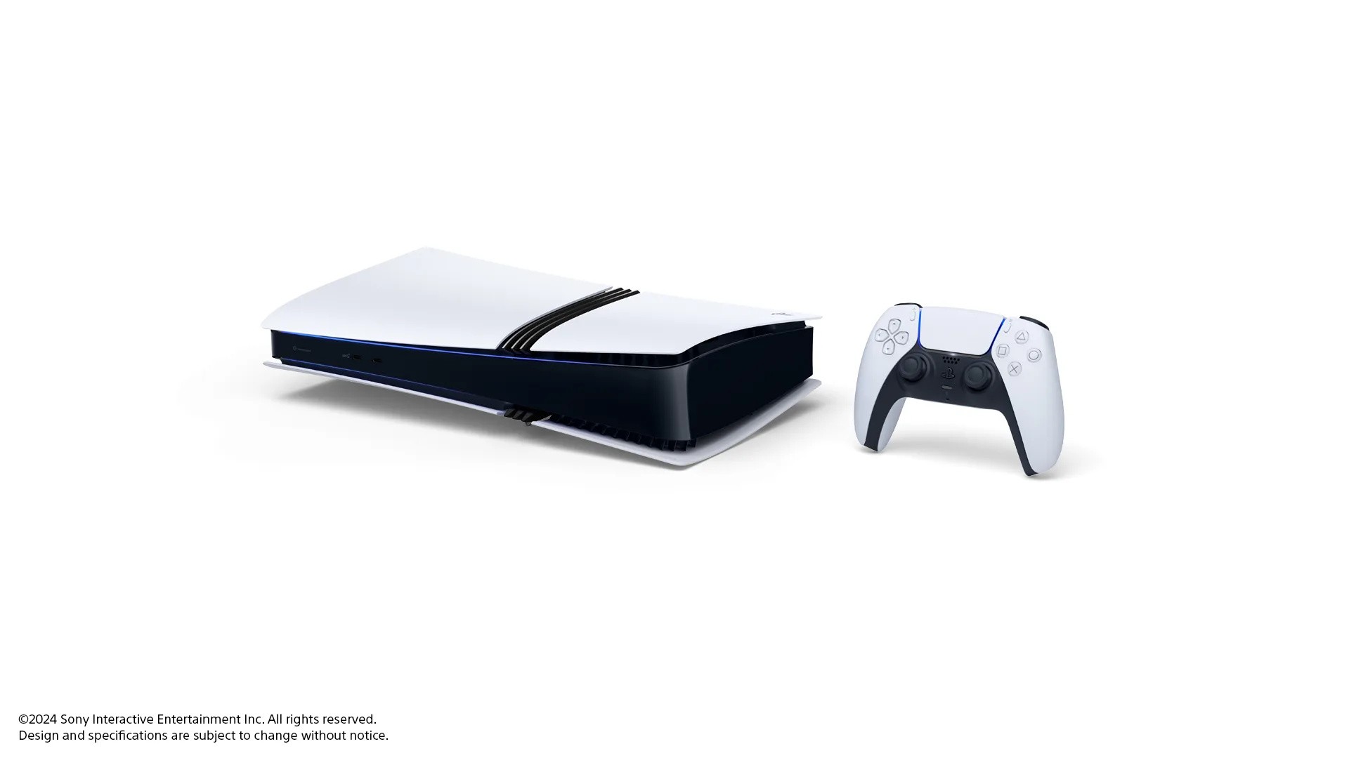 PS5 Pro console shown in its vertical standing position