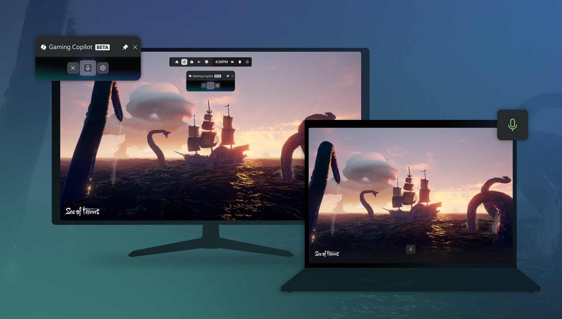 Gaming Copilot running on PC via Xbox Game Bar, showing the AI assistant interface alongside gameplay
